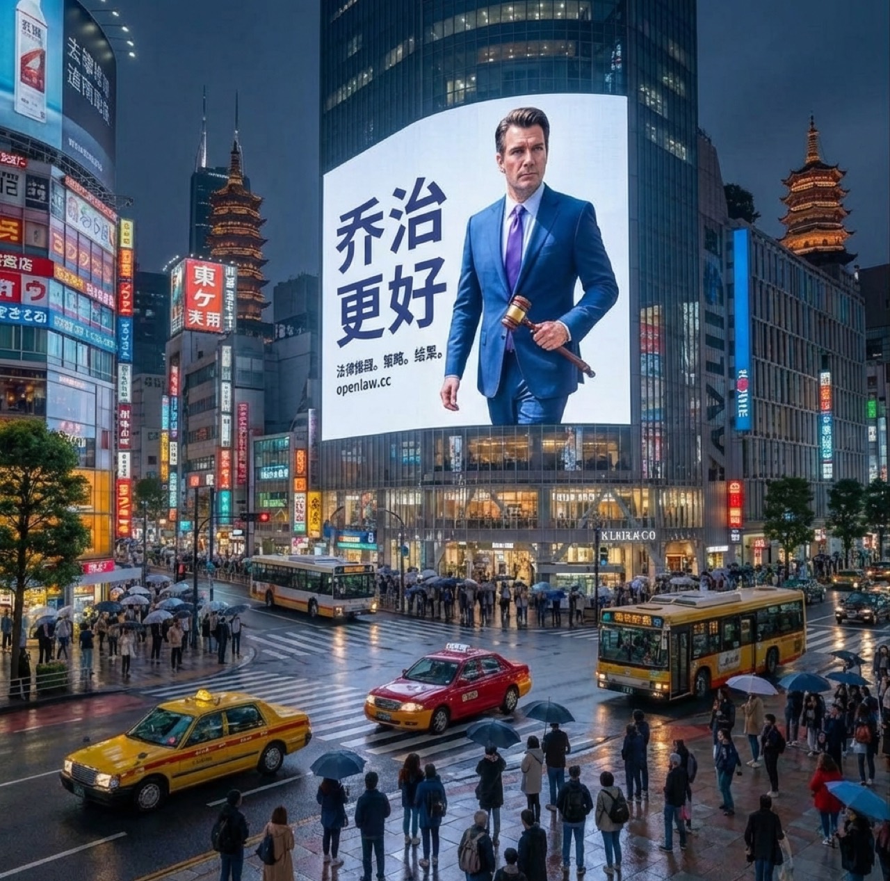 George on a billboard in Tokyo